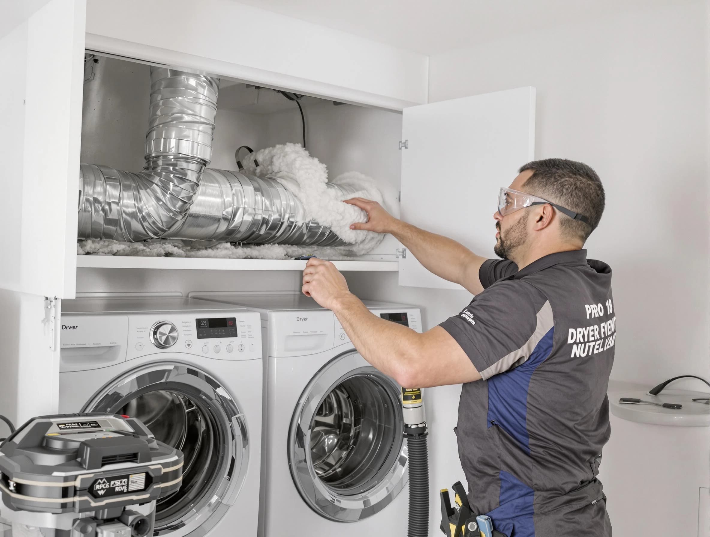 Gloucester Dryer Vent Cleaning certified technician performing specialized gas dryer vent cleaning in Gloucester